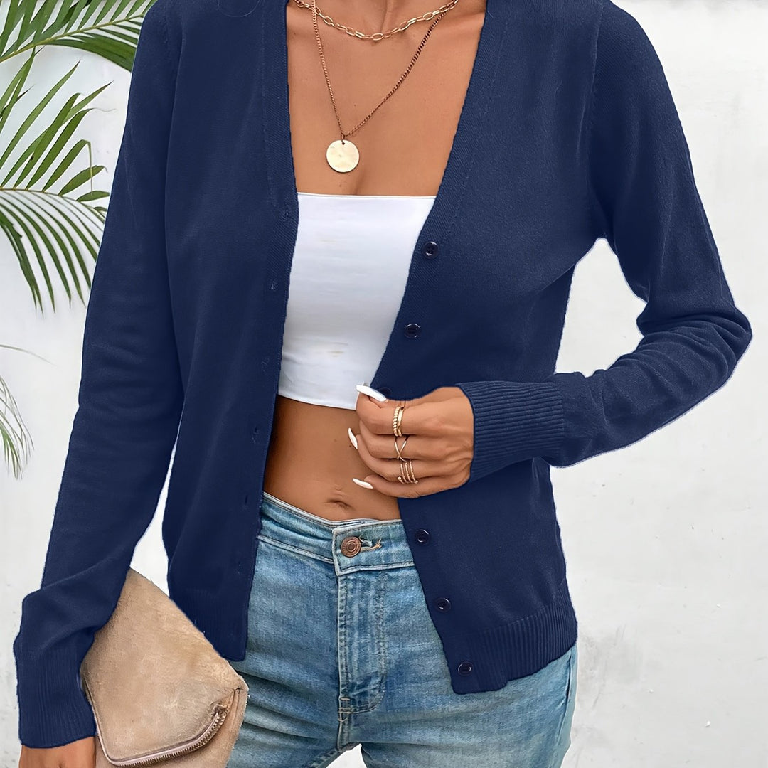 Brévane | Gilet Femme Boutonné Col V - Green - Image 17