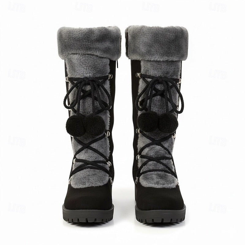 Brévanie | Femme Bottes de Neige Montantes Fourrure - Black - Image 6