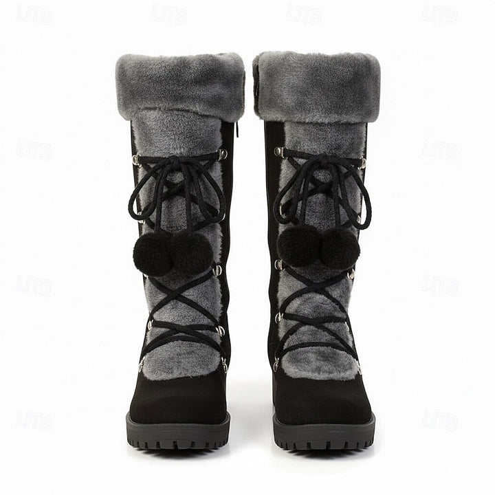 Brévanie | Femme Bottes de Neige Montantes Fourrure - Black - Image 6