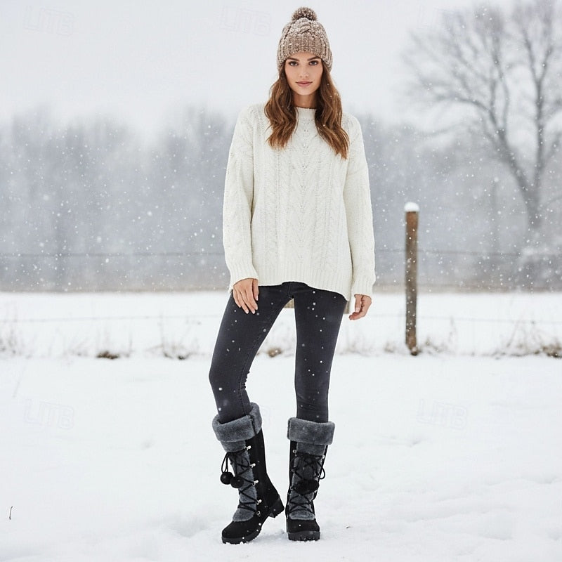 Brévanie | Femme Bottes de Neige Montantes Fourrure - Black - Image 7