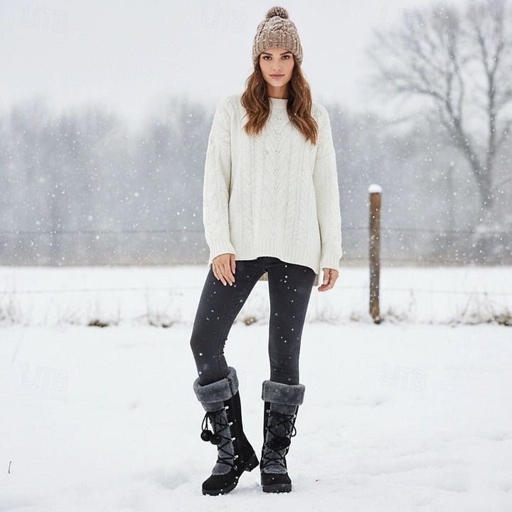 Brévanie | Femme Bottes de Neige Montantes Fourrure - Black - Image 7