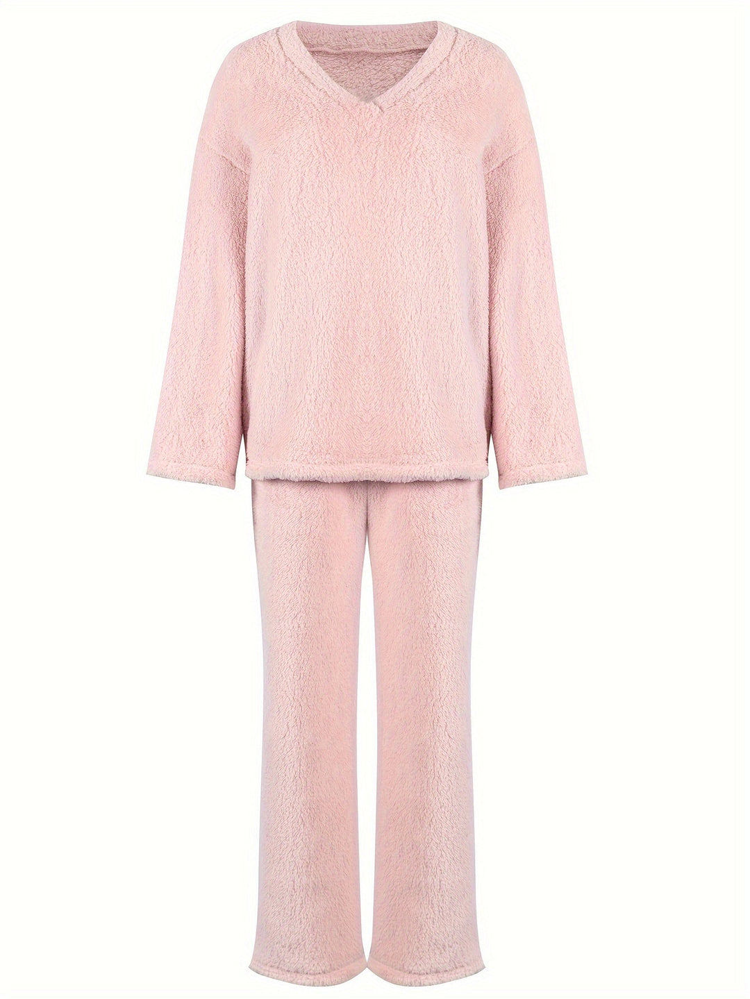 Brévèle | Femme Ensemble Loungewear Polaire Col V - Lilac - Image 16