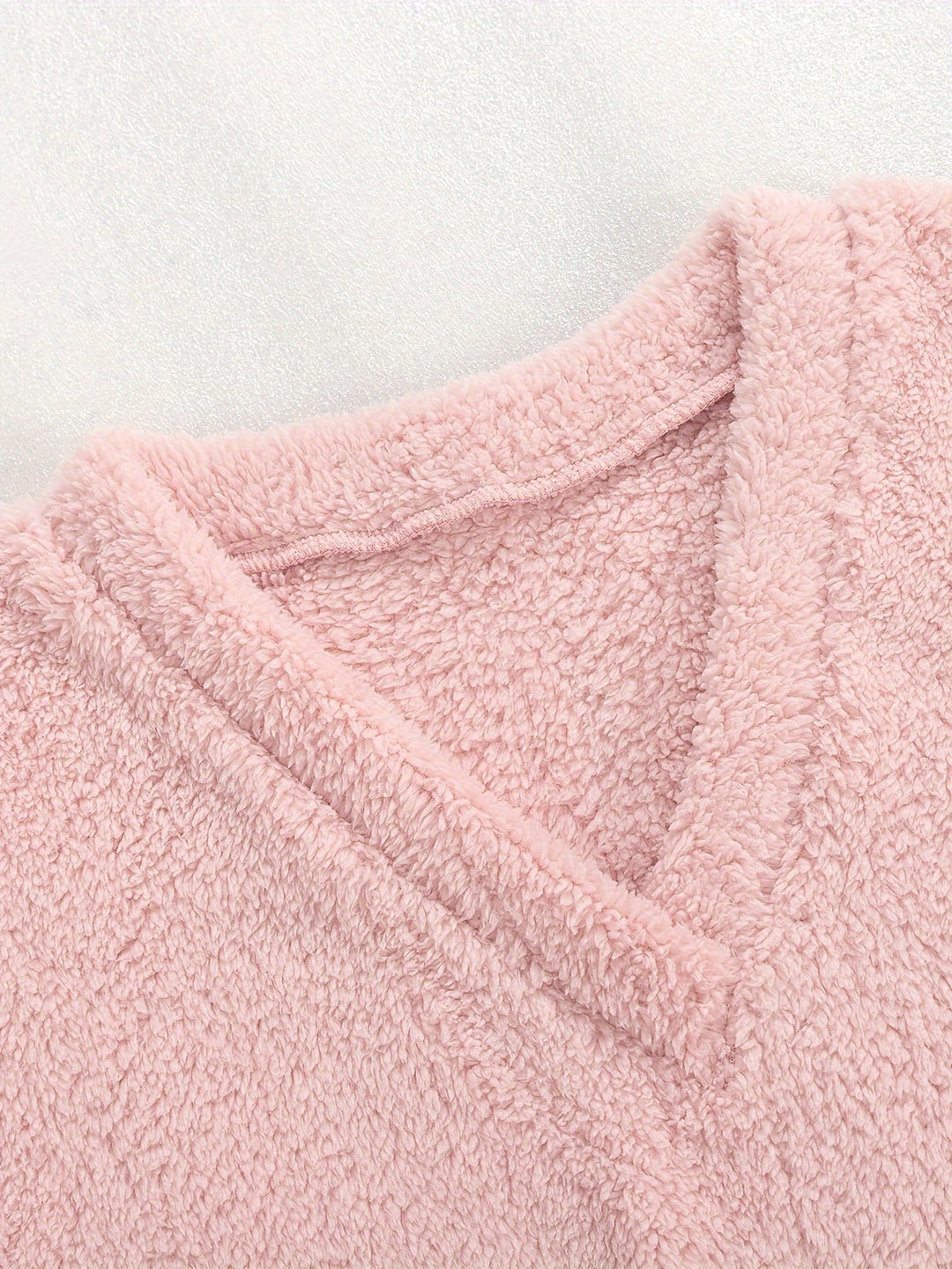 Brévèle | Femme Ensemble Loungewear Polaire Col V - Lilac - Image 19