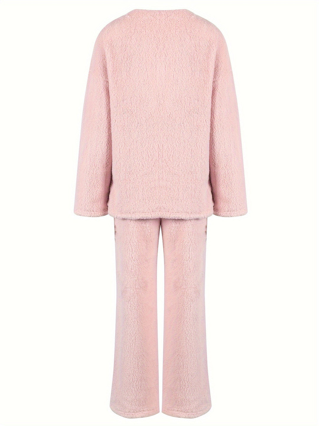 Brévèle | Femme Ensemble Loungewear Polaire Col V - Lilac - Image 24