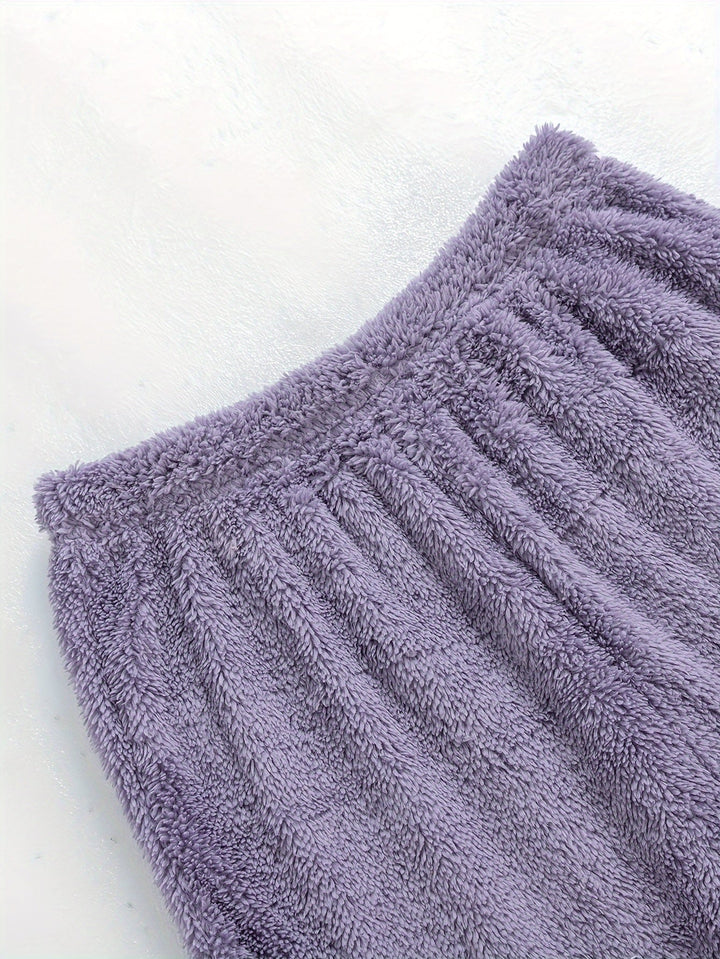 Brévèle | Femme Ensemble Loungewear Polaire Col V - Lilac - Image 6