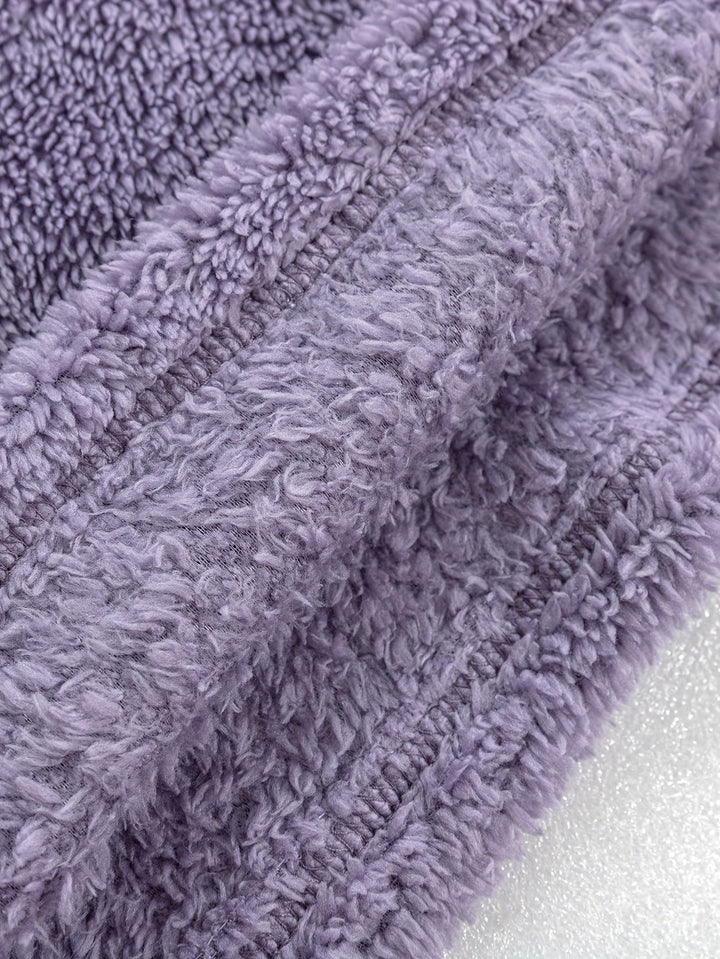 Brévèle | Femme Ensemble Loungewear Polaire Col V - Lilac - Image 9
