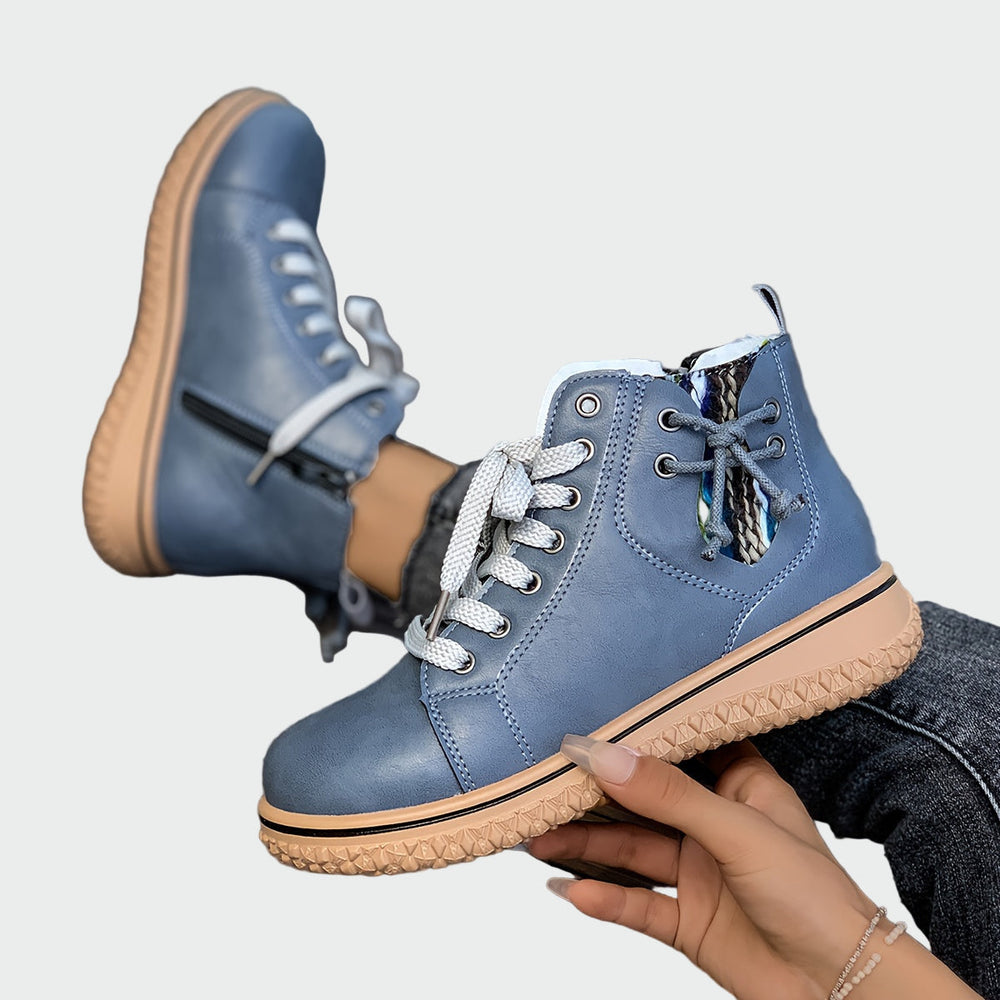 Brévonde | Femme Bottines à Lacets Plateforme - Navy - Image 2