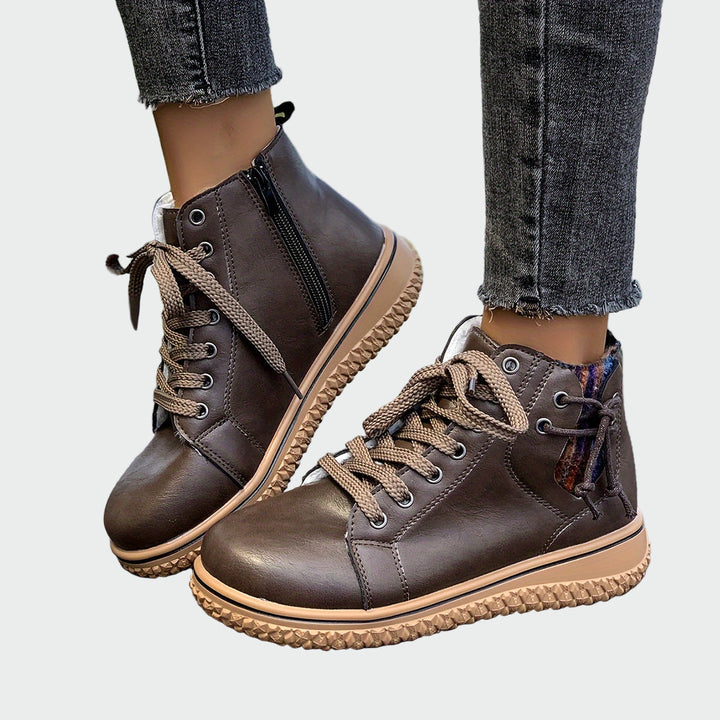 Brévonde | Femme Bottines à Lacets Plateforme - Navy - Image 3