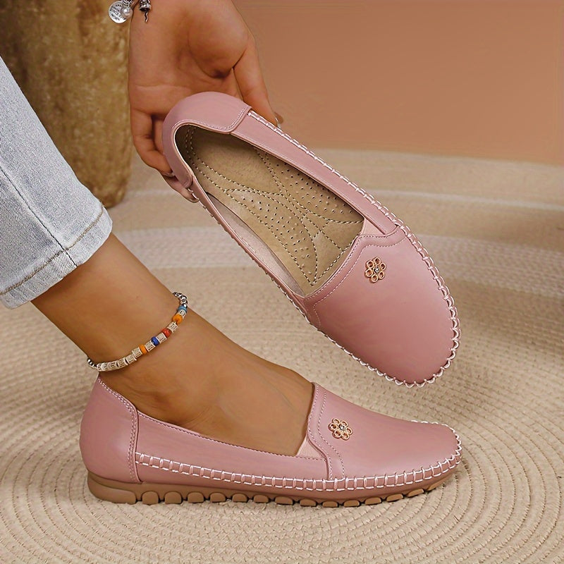 Brévone | Mocassins Femme Slip-On Semelle Souple - Pink - Image 1
