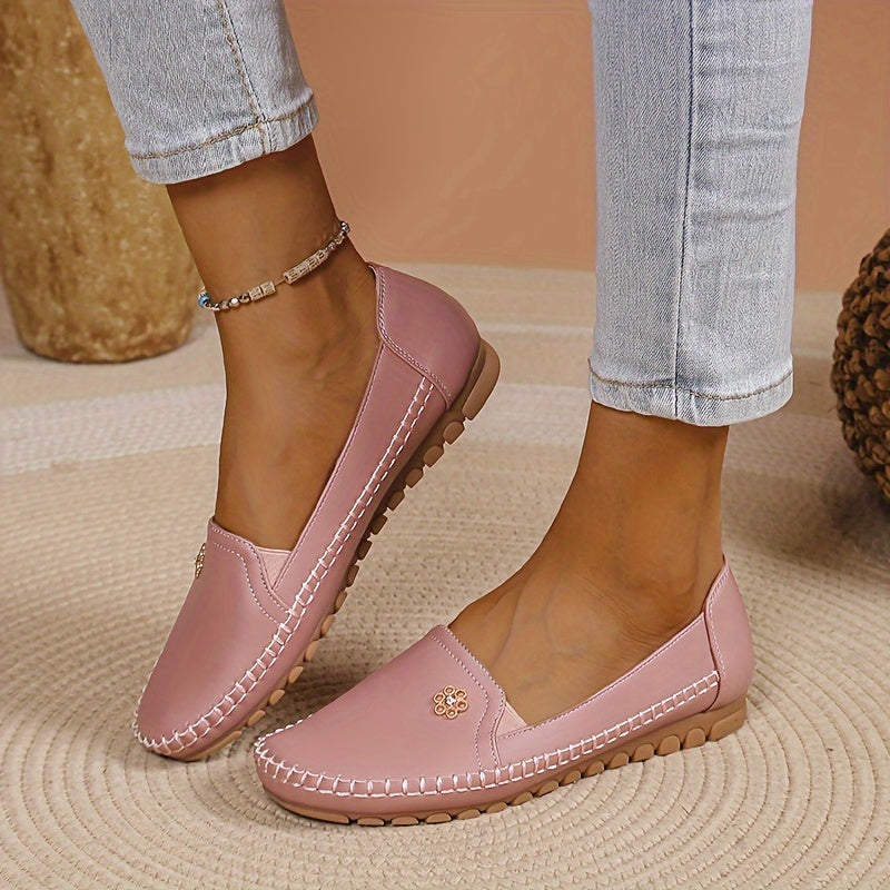 Brévone | Mocassins Femme Slip-On Semelle Souple - Pink - Image 3