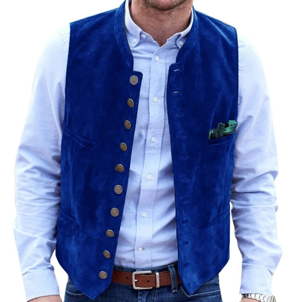 Gavriel | Homme Gilet Tracht en Daim — vue 2