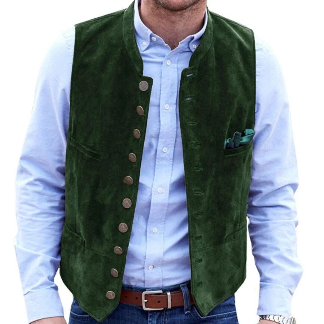 Gavriel | Homme Gilet Tracht en Daim — vue 3