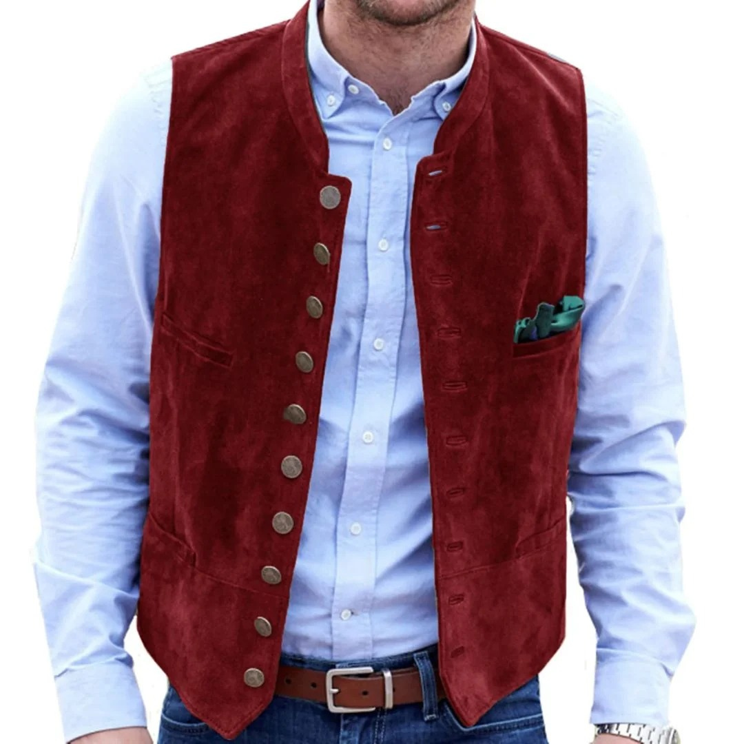 Gavriel | Homme Gilet Tracht en Daim — vue 4