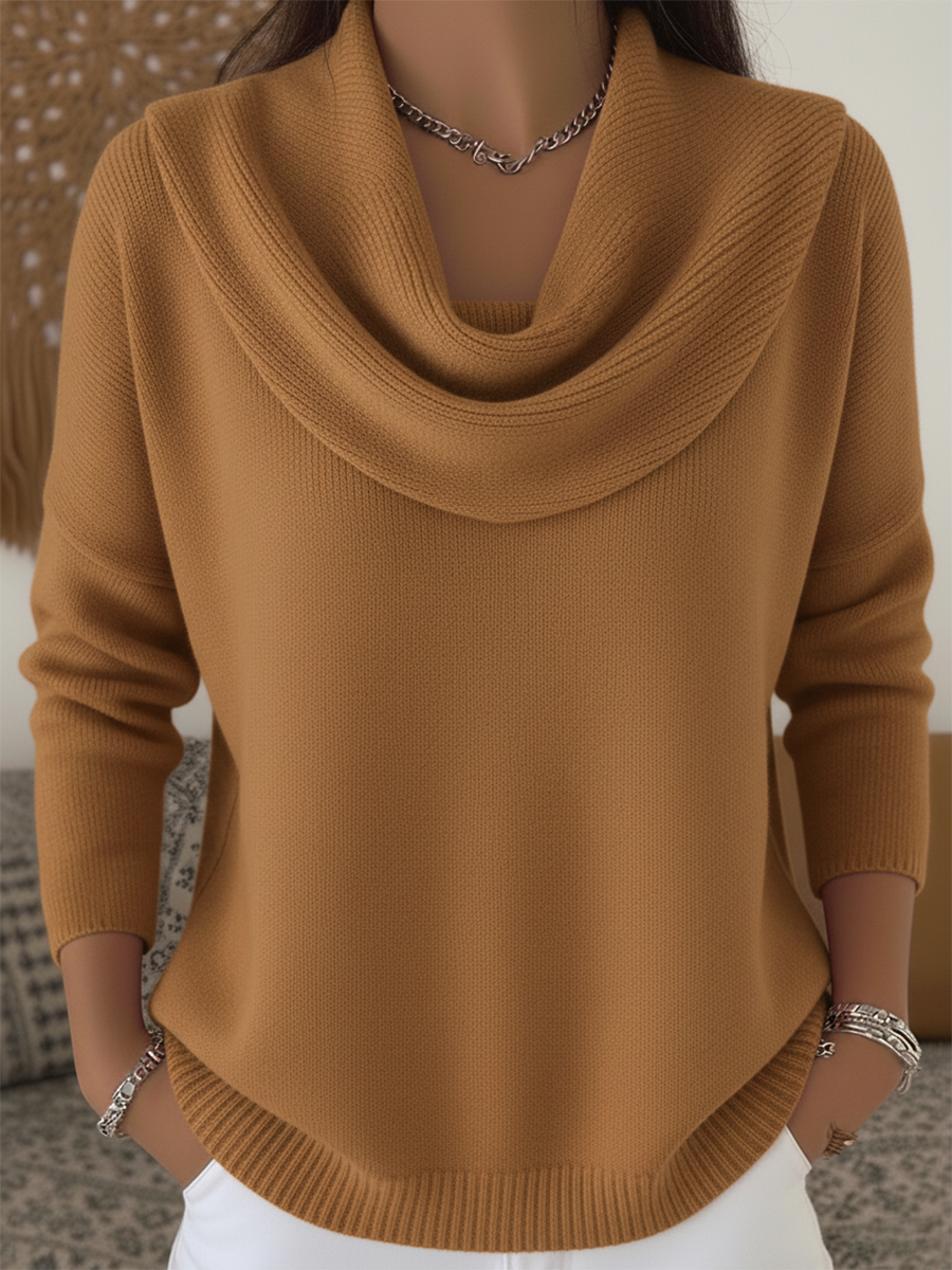 Calista | Women's Cowl Neck Long Sleeve Sweater - Image 2