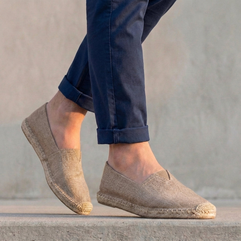 Callum | Men's Slip-On Espadrilles with Jute Sole - Cream - Image 2