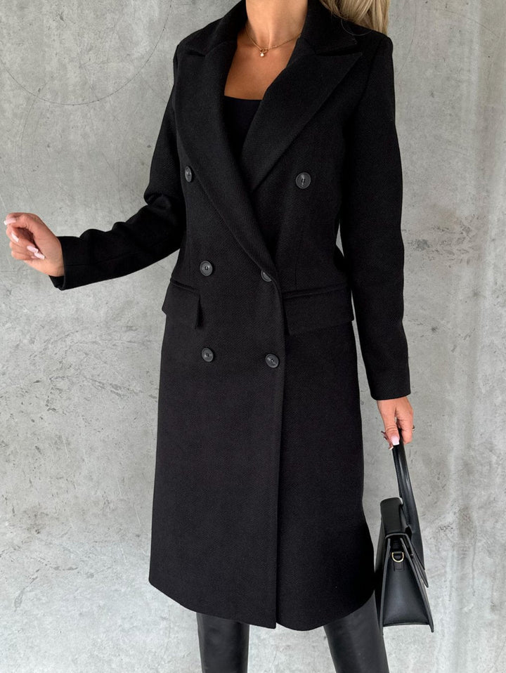 Brélande | Femme Manteau Long Double Boutonnage