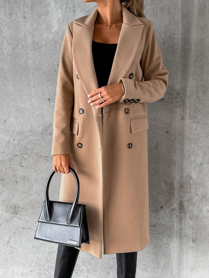 Brélande | Femme Manteau Long Double Boutonnage — vue 3