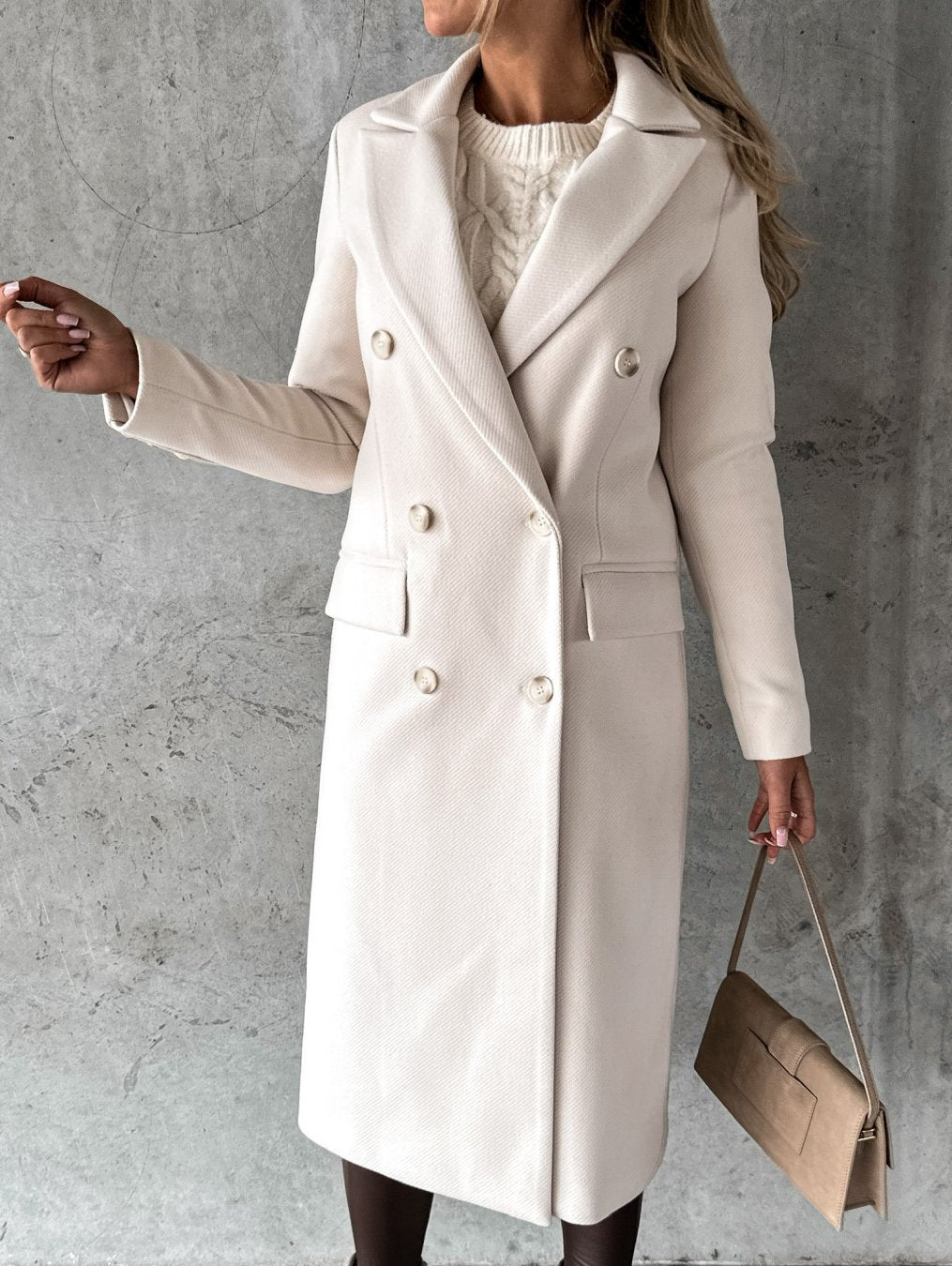 Brélande | Femme Manteau Long Double Boutonnage — vue 4