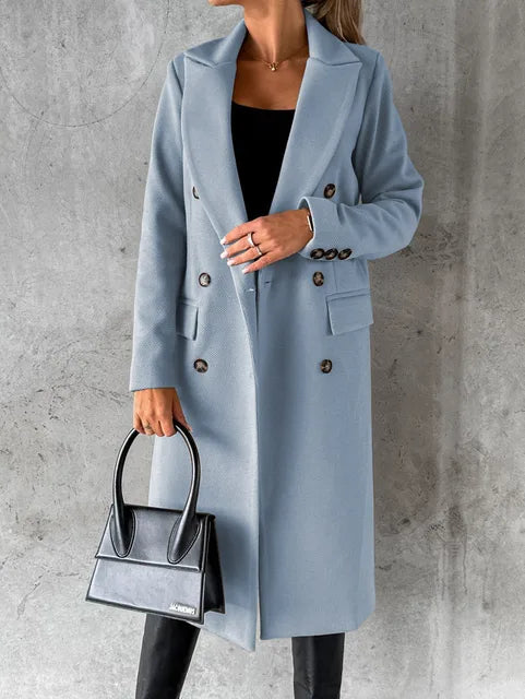Brélande | Femme Manteau Long Double Boutonnage — vue 5