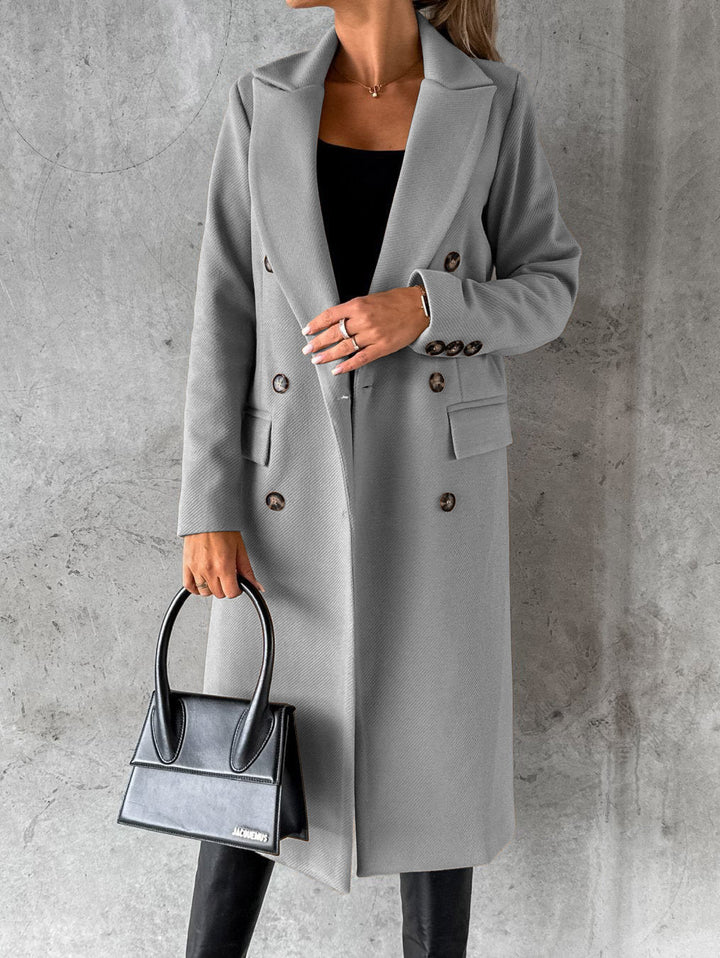 Brélande | Femme Manteau Long Double Boutonnage — vue 6