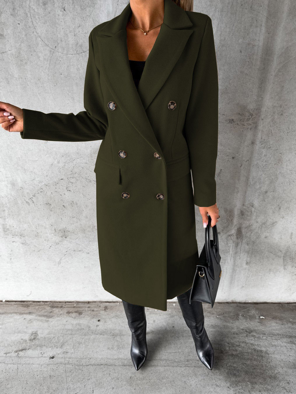 Brélande | Femme Manteau Long Double Boutonnage — vue 7