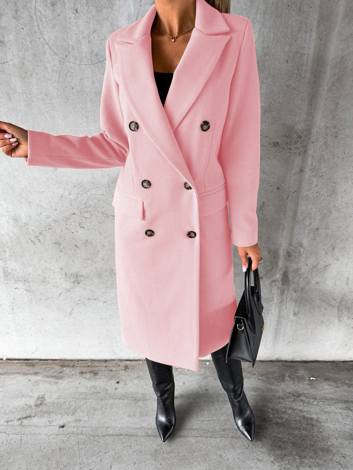 Brélande | Femme Manteau Long Double Boutonnage — vue 8