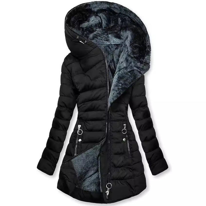 Élowarde | Femme Manteau Matelassé Capuche Fourrure