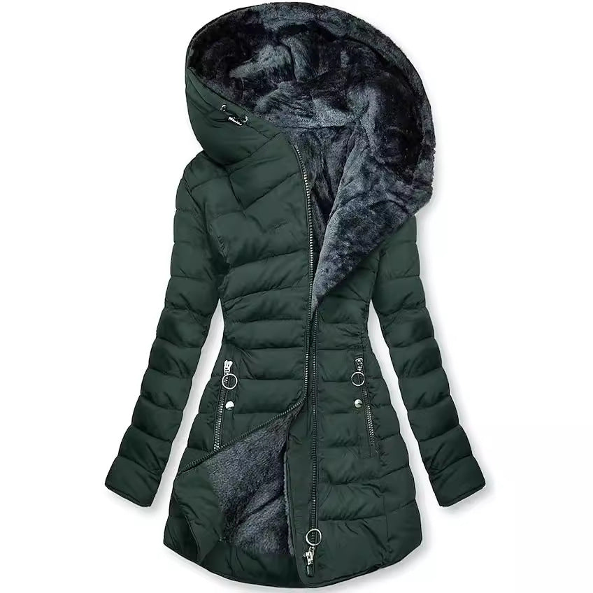 Élowarde | Femme Manteau Matelassé Capuche Fourrure — vue 2