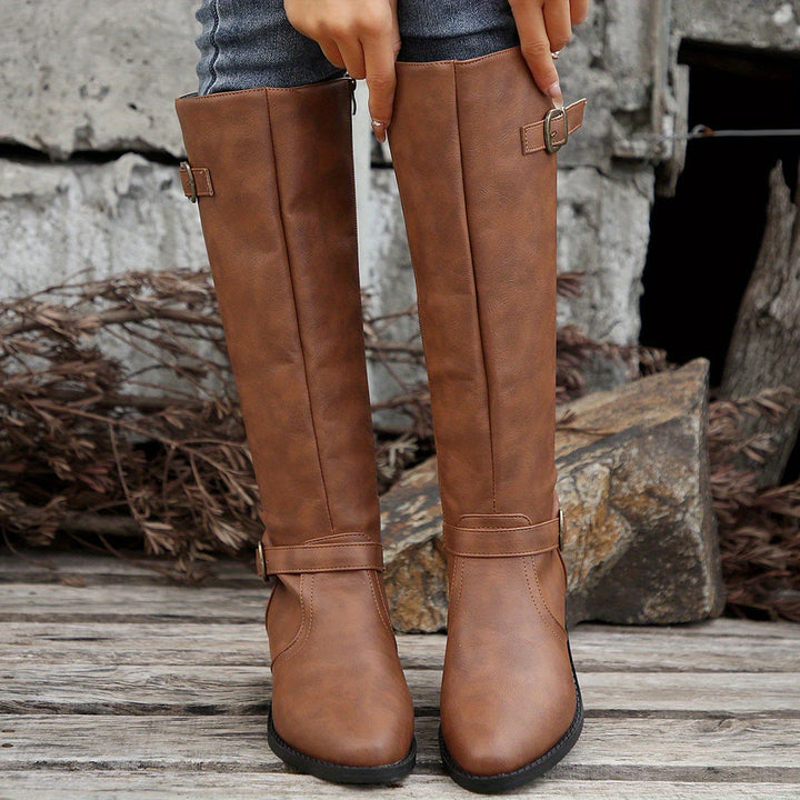 Tharvane | Femme Bottes Cavalières Hauteur Genou - Black - Image 2