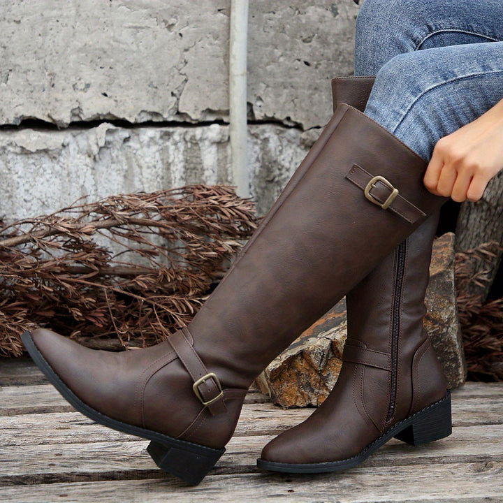 Tharvane | Femme Bottes Cavalières Hauteur Genou - Black - Image 3