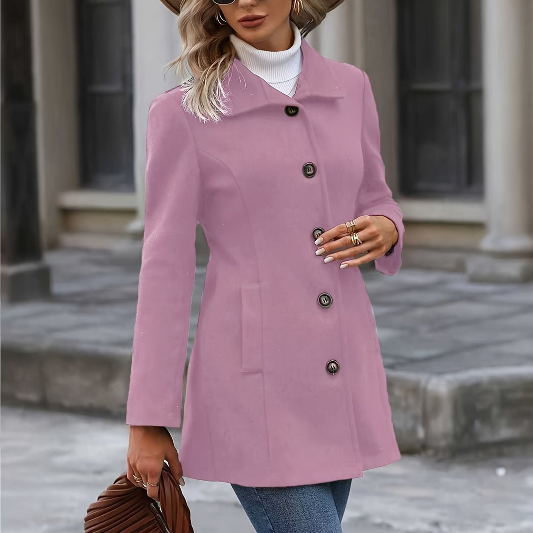 Loriève | Femme Manteau Boutonné Coupe Cintrée - Pink - Image 1