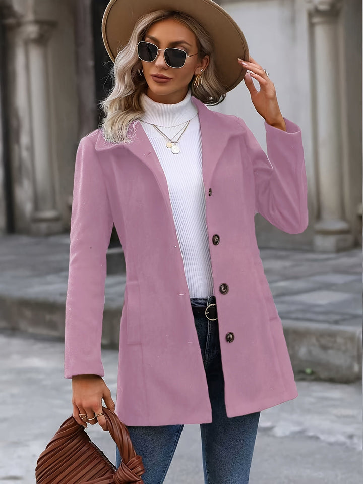 Loriève | Femme Manteau Boutonné Coupe Cintrée - Pink - Image 5