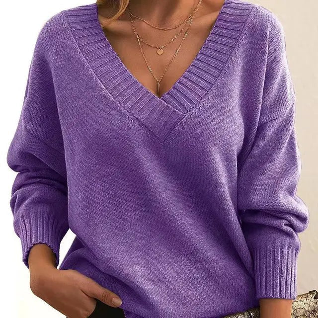 Céliane | Pull Femme Col V Manches Longues — vue 3