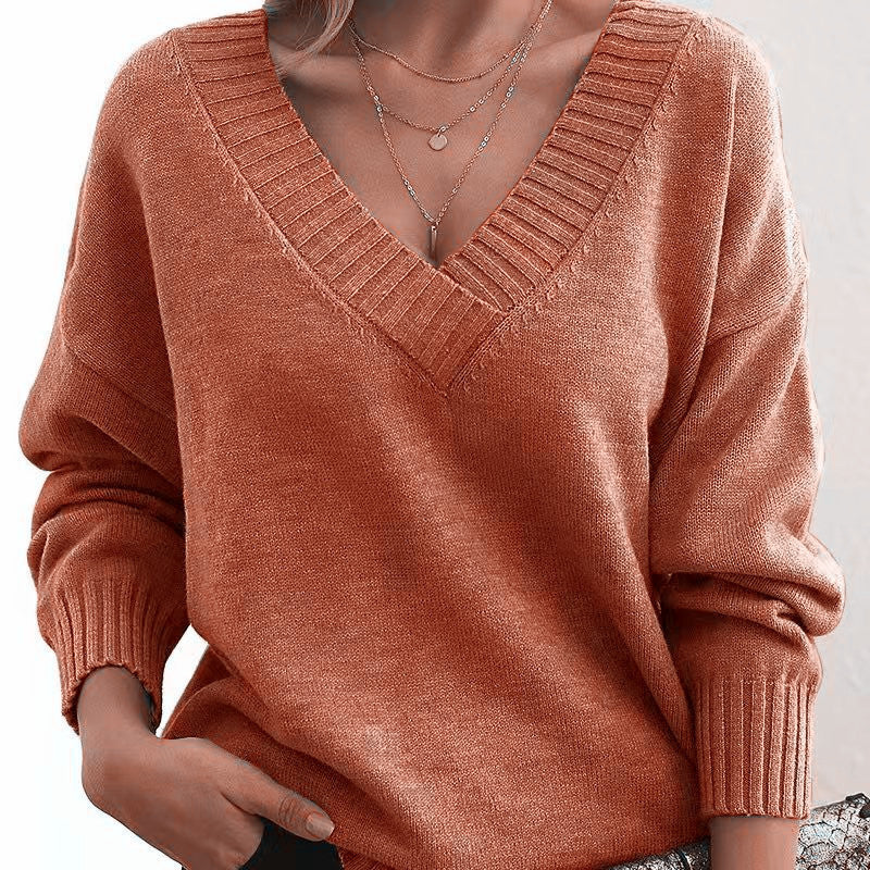 Céliane | Pull Femme Col V Manches Longues — vue 9