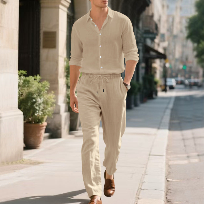 Calvhore | Homme Pantalon Chino Lin Décontracté - White - Image 7