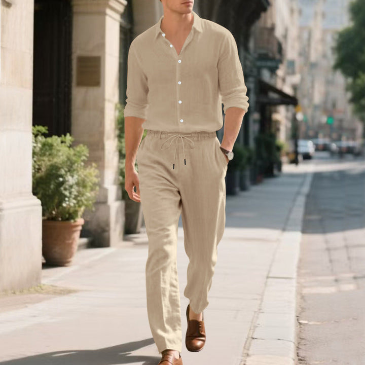 Calvhore | Homme Pantalon Chino Lin Décontracté - White - Image 7