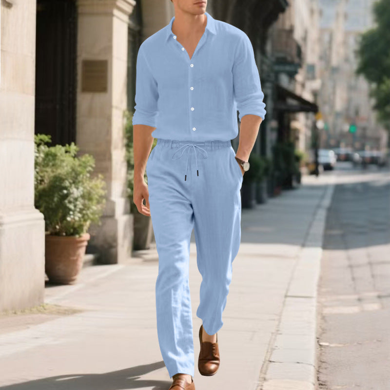Calvhore | Homme Pantalon Chino Lin Décontracté - White - Image 8