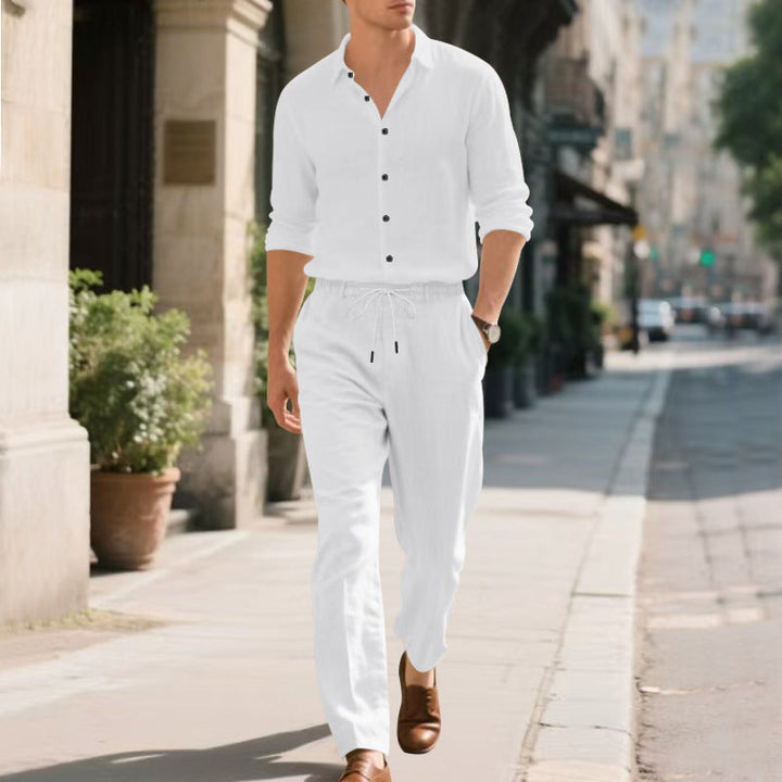 Calvhore | Homme Pantalon Chino Lin Décontracté - White - Image 9