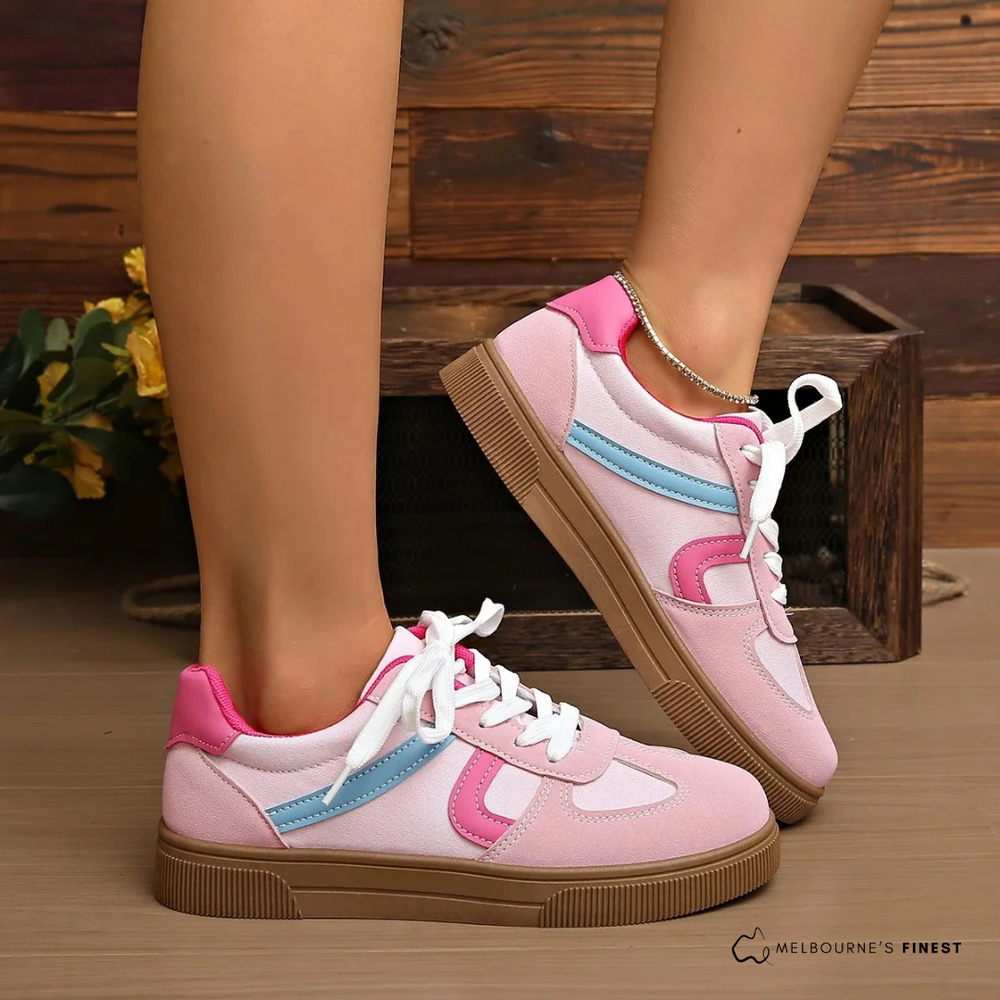 Calvène | Basket Femme Semelle Gomme Style Rétro - Navy - Image 2