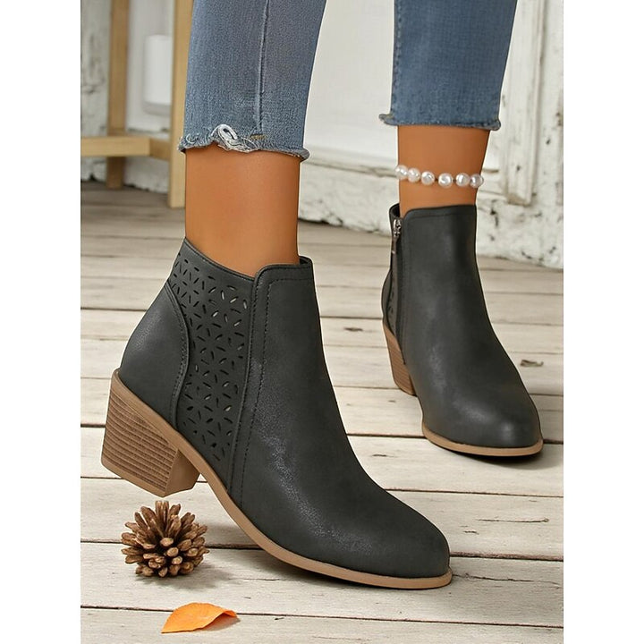Calvène | Bottines Femme Talon Bloc Découpes - Image 14