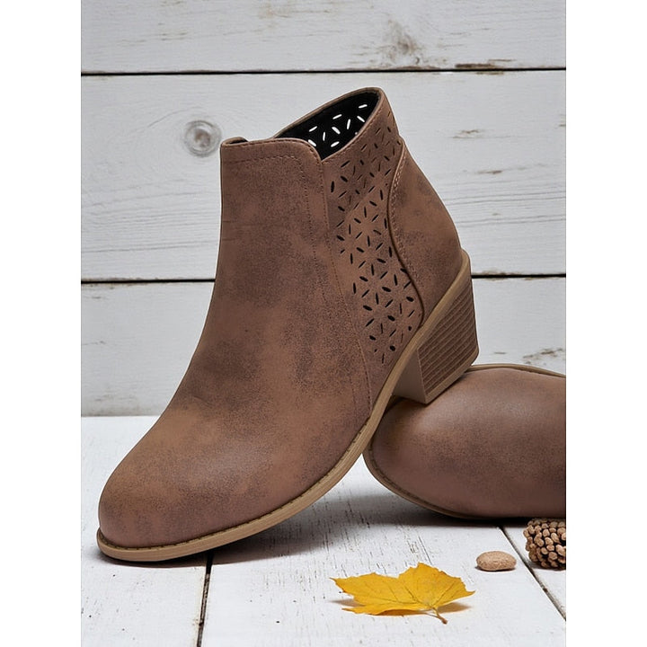 Calvène | Bottines Femme Talon Bloc Découpes - Image 4