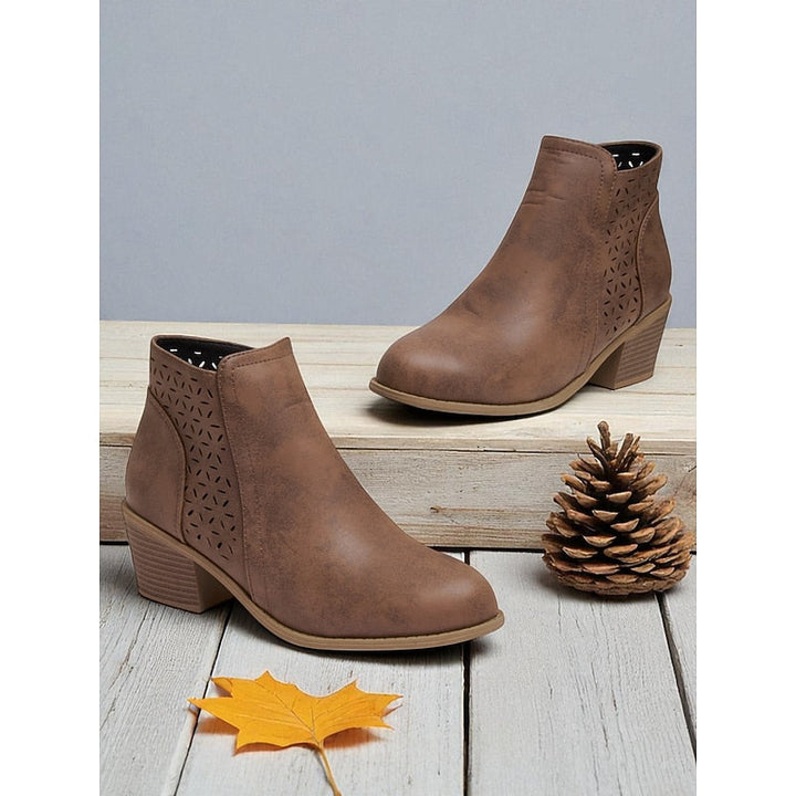 Calvène | Bottines Femme Talon Bloc Découpes - Image 5