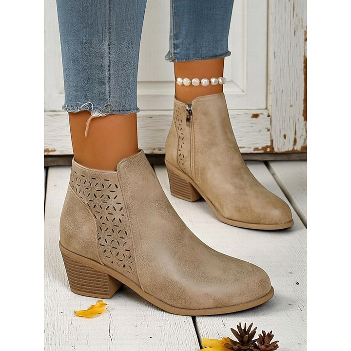 Calvène | Bottines Femme Talon Bloc Découpes - Image 9