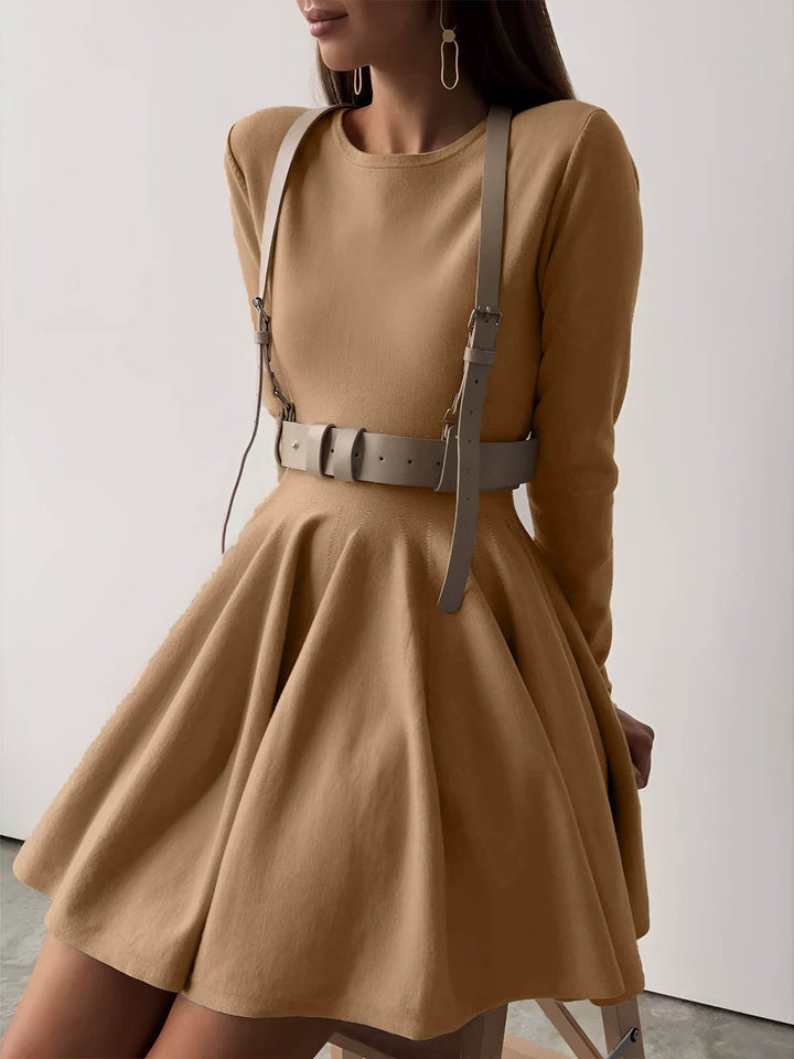 Calvène | Femme Robe Patineuse Manches Longues Crème - Cream - Image 12