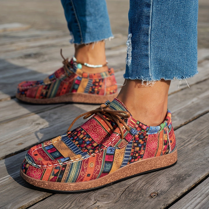 Calvène | Sneaker Femme Motif Ethnique Plateforme - Image 6