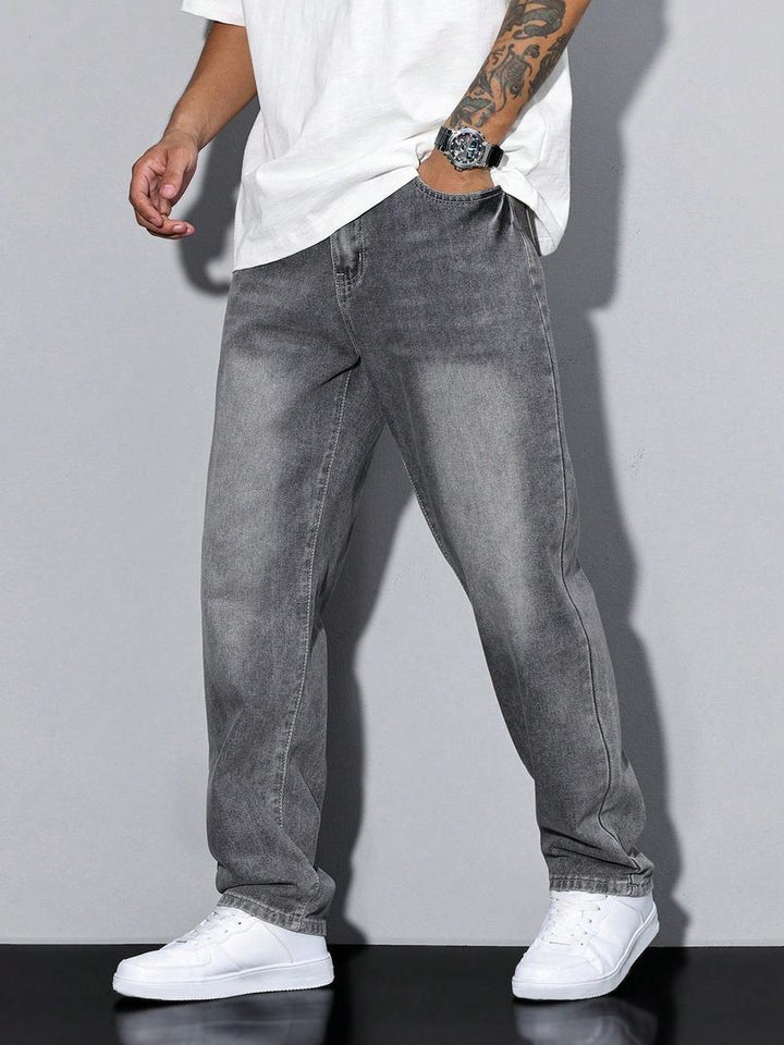 Calvord | Homme Jean Large Délavé Coupe Droite - Image 1