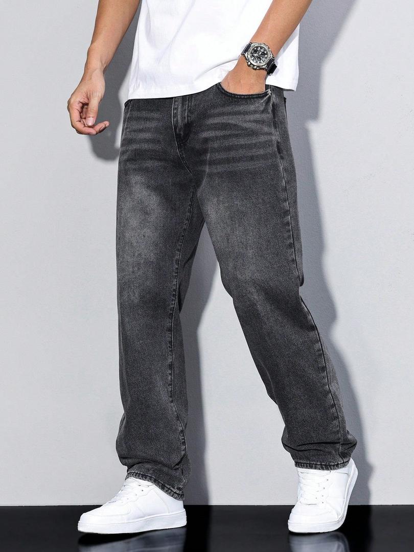 Calvord | Homme Jean Large Délavé Coupe Droite - Image 8