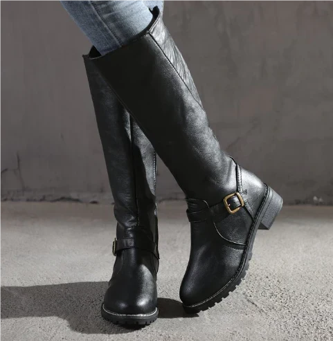 Calvorne | Femme Bottes Montantes Jusqu'au Genou - Black - Image 1