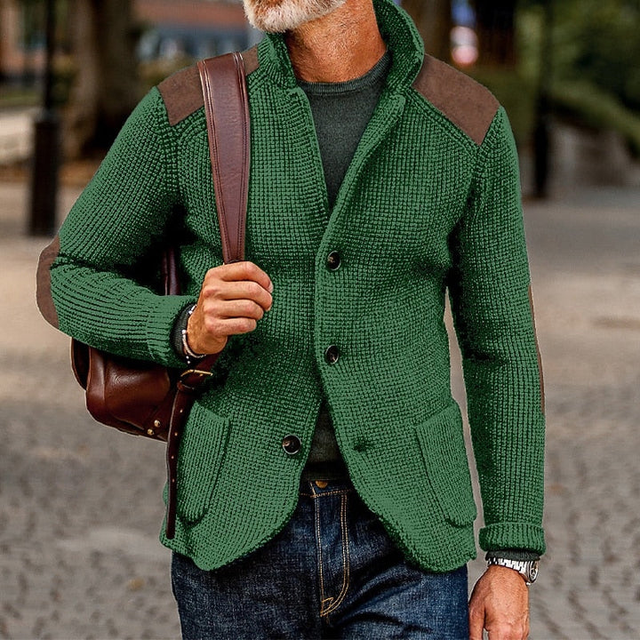 Calvrien | Homme Cardigan Tricoté Patches Suède - Image 10