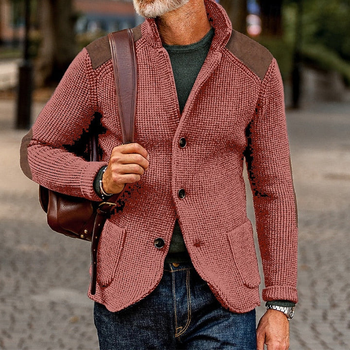 Calvrien | Homme Cardigan Tricoté Patches Suède - Image 6